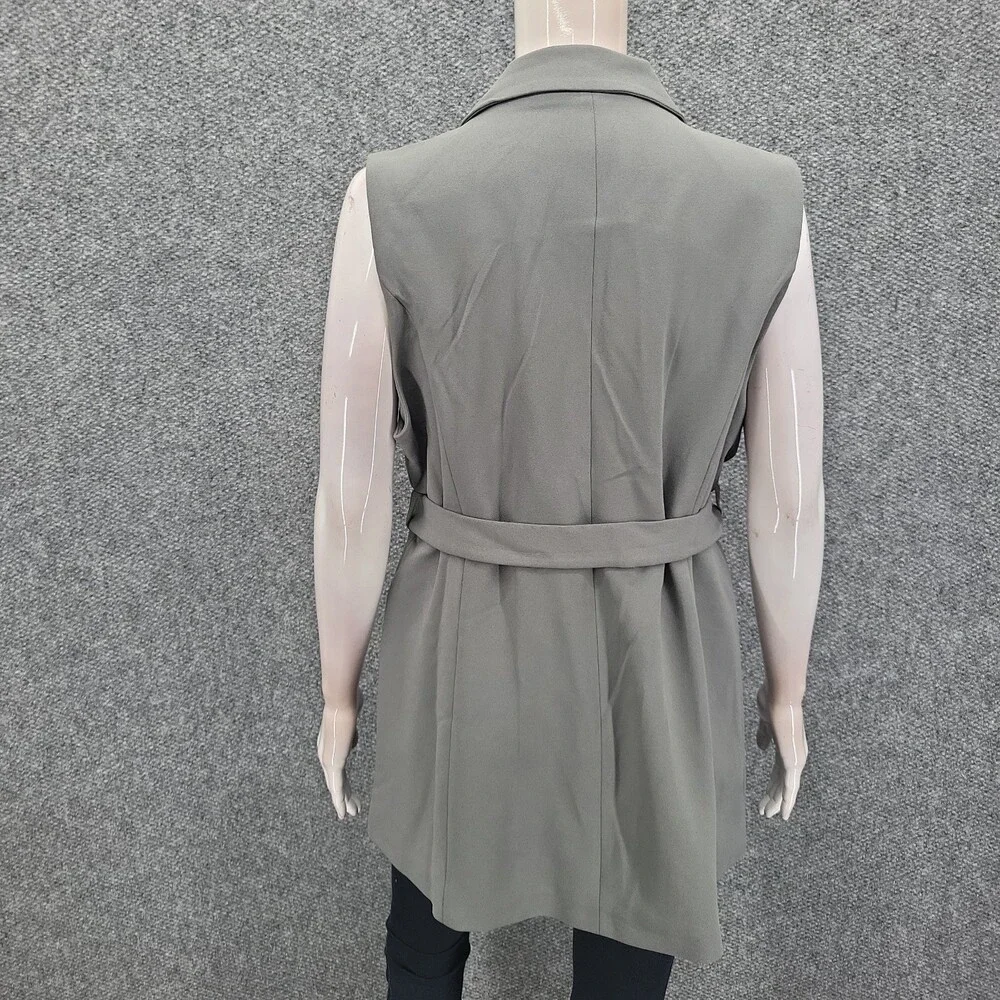 Kate & Mallory Womens Gray Dressy Work Office Business Casual Vest Size L